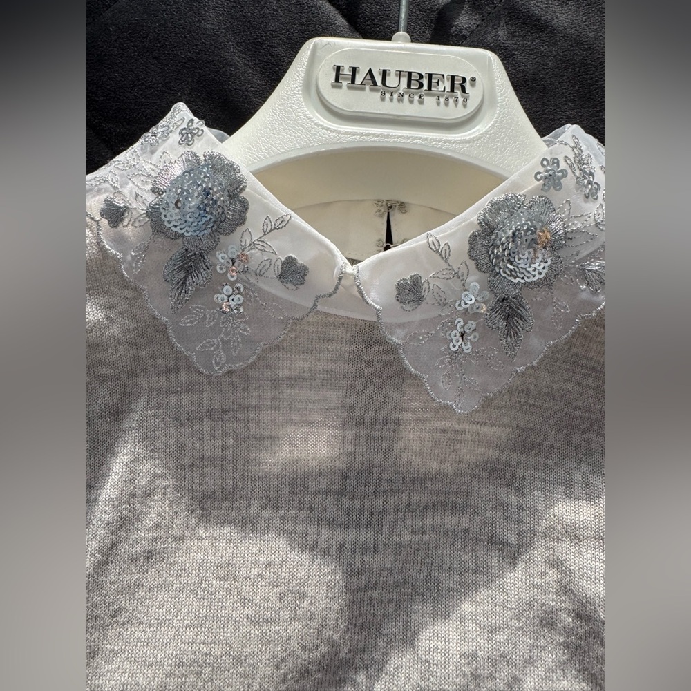 Club Monaco  Silver Floral Collar sweater